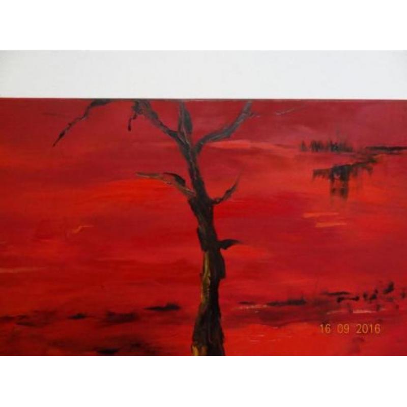 schilderij abstract rood