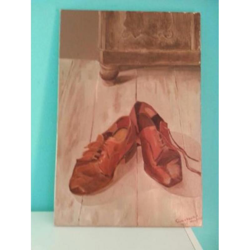 Olie schilderij "schoenen" uit 1995