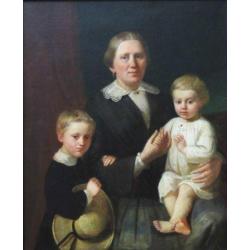 ==ca 1840====moeder met kinderen====portret van een familie=