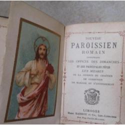 646. Antiek boek bijbel Paroissien Romein 1885 goud op snee