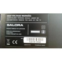 Salora 22 inch LED tv met DVD, zwart