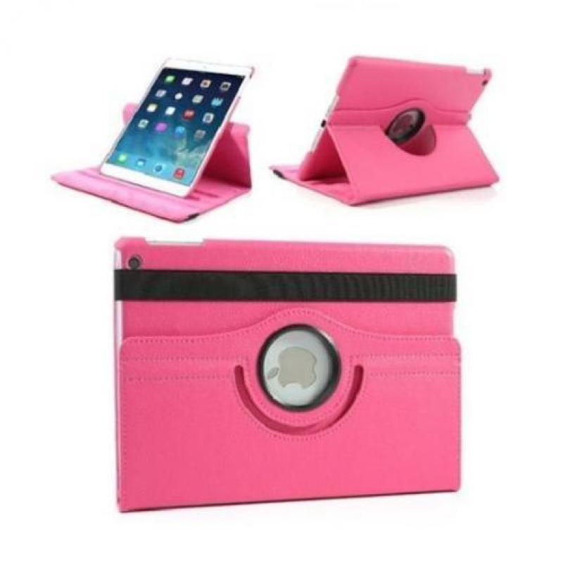 iPad 2017 (5e generatie) lederen hoes hoesje 360 graden Roze