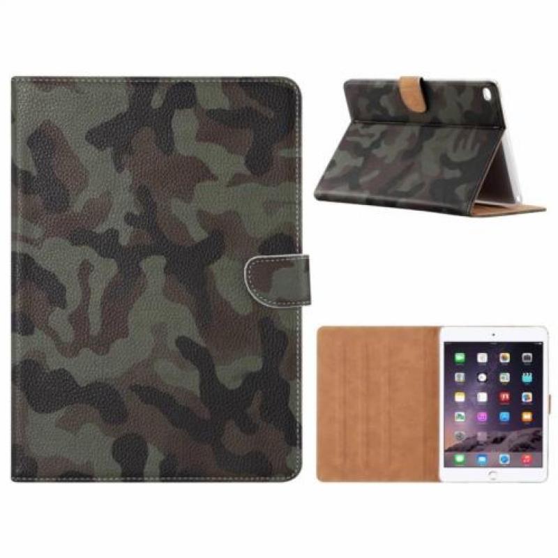 Ntech iPad Air 2 Donker Camouflage Design Booktype Kunstlee