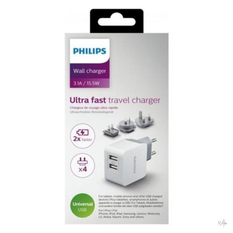 Philips USB Universele Reisoplader