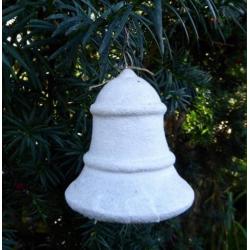 Antieke/oude kerstbal: kerstklokje cotton ornament