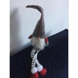 Scandinavisch kerst tomte kabouter kerstman grijs wit rood