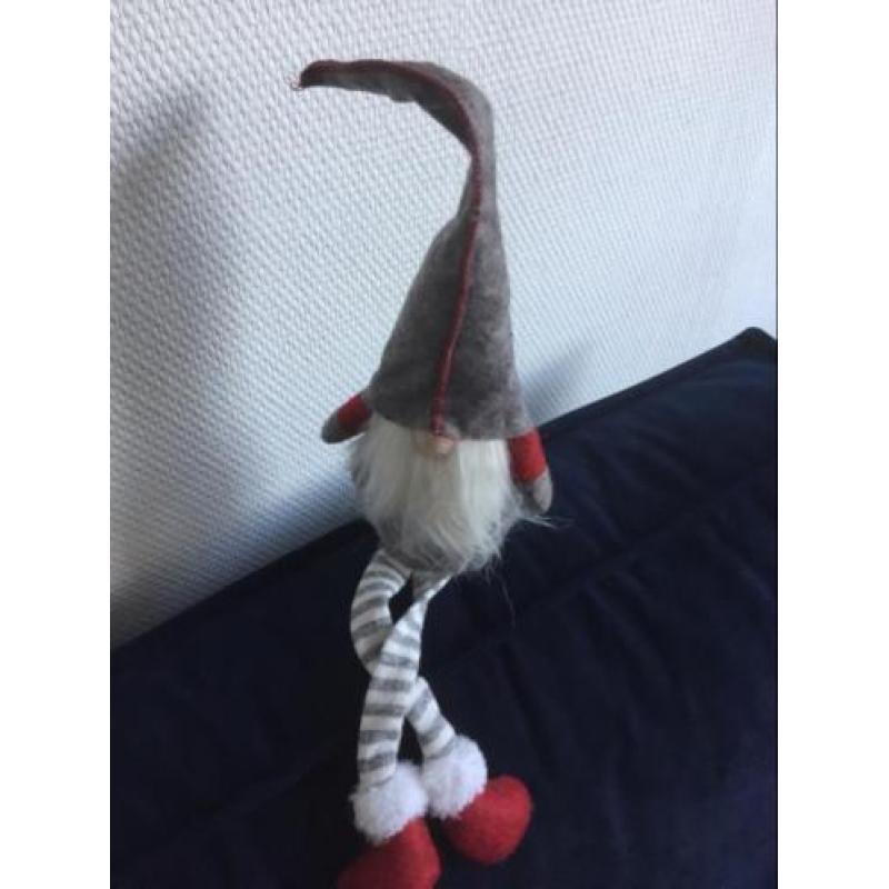 Scandinavisch kerst tomte kabouter kerstman grijs wit rood