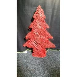 Rode kerstboom 50 cm en rode kerst versiering