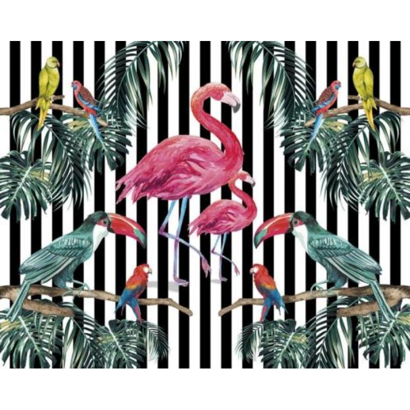 Flamingo vlies behang Island Life * Muurdeco4kids