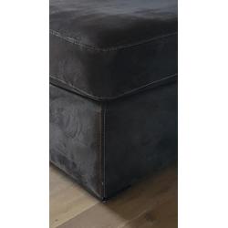 Zwart suede Hocker / Poef