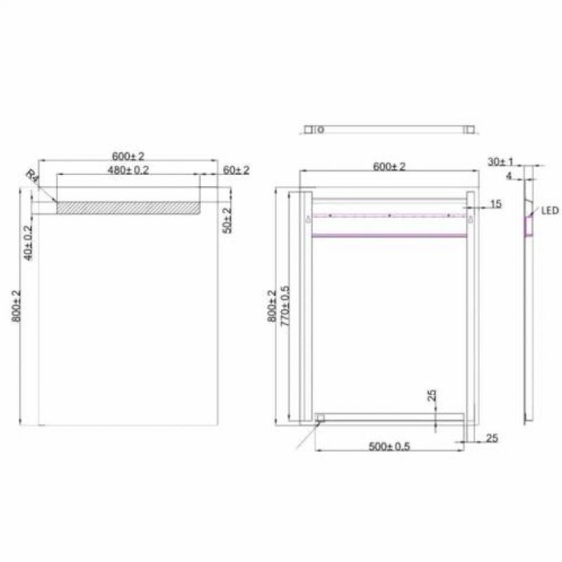 Themis Spiegel Met Led Verlichting 600X800