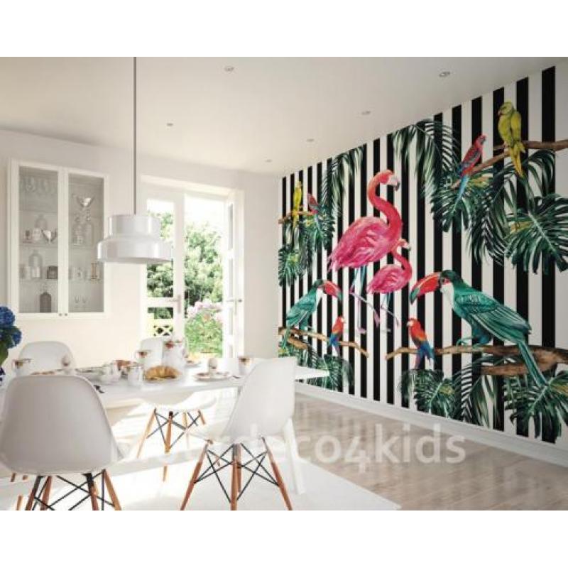 Flamingo vlies behang Island Life * Muurdeco4kids