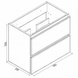 Badmeubel Set Extra Compact 60X36 Cm Hoogglans Wit