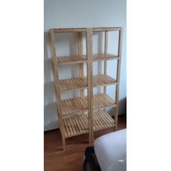 Koopje! 2 houten IKEA Molger badkamermeubels/ stellingkasten