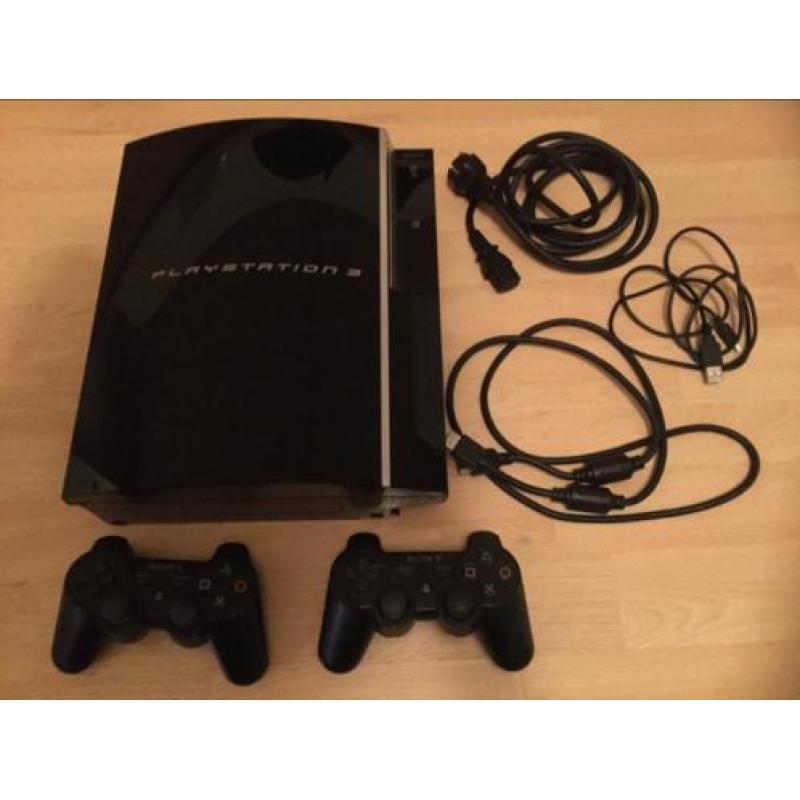 Playstation 3 + 2 Controllers, Kabels en 9 Spellen