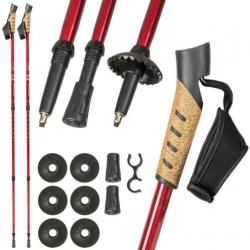 4 paar Nordic walking stokken antishock rood 401979