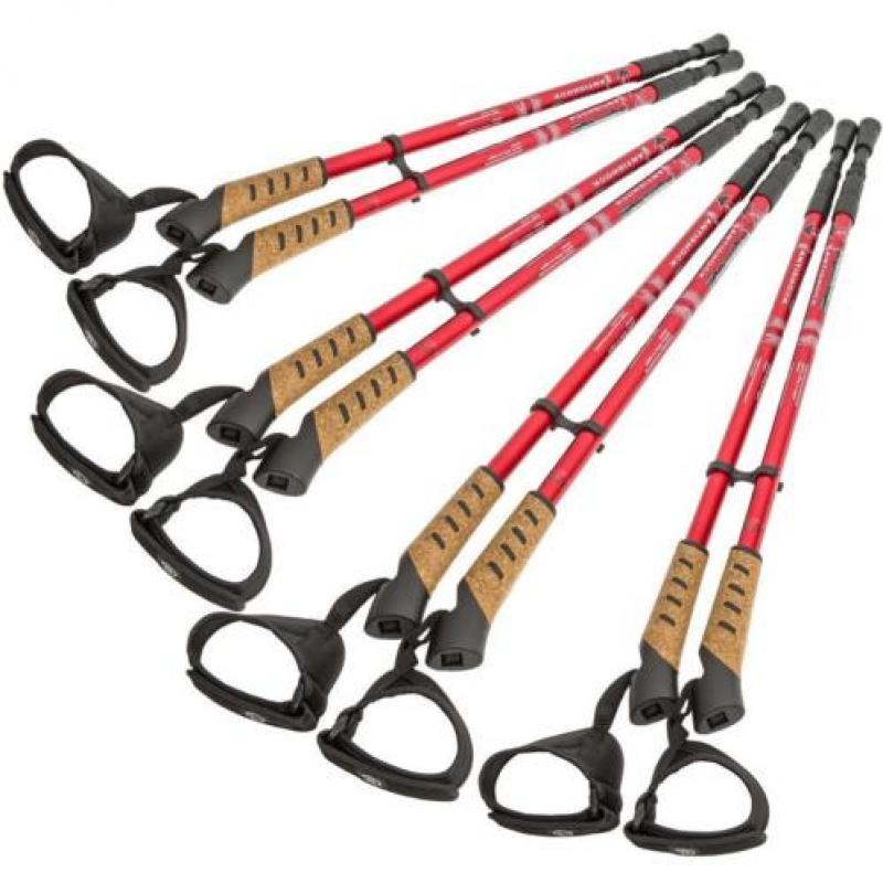 4 paar Nordic walking stokken antishock rood 401979